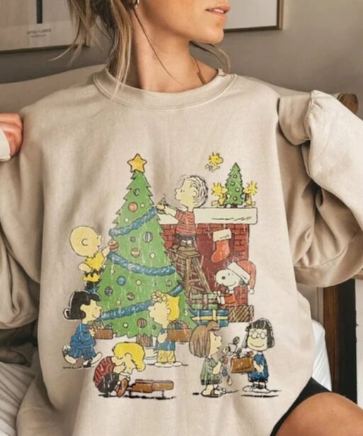 Retro Peanuts Charlie Brown & Friends Christmas Shirt