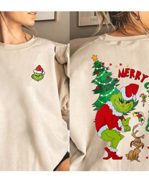 Retro Grinch Christmas 2 Sides Shirt