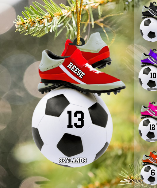 Personalized Socer And Shoes Christmas Ornament