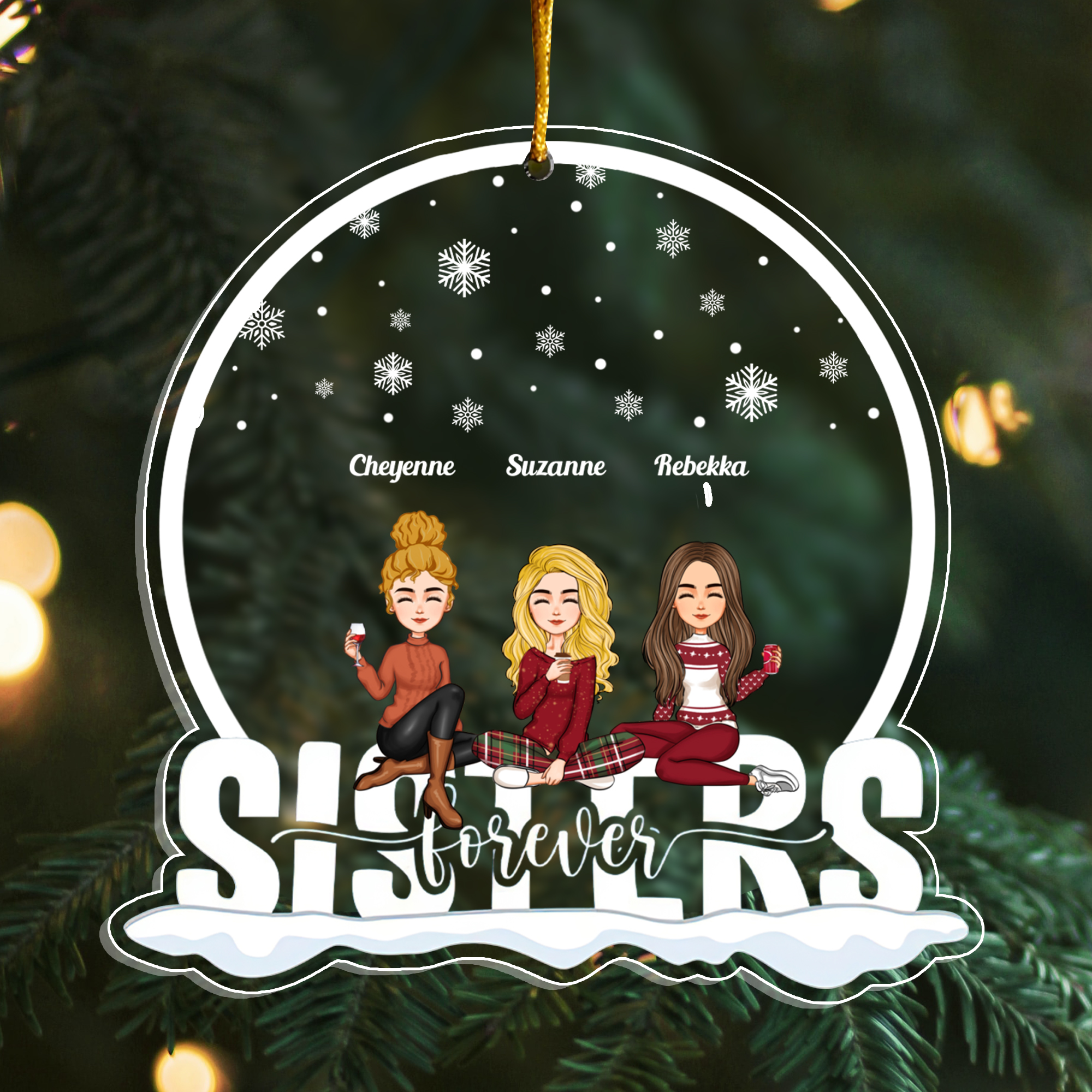 Personalized Besties Forever Ornament