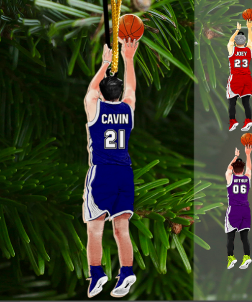 Personalized Basketball Players Christmas 2023 Ornament