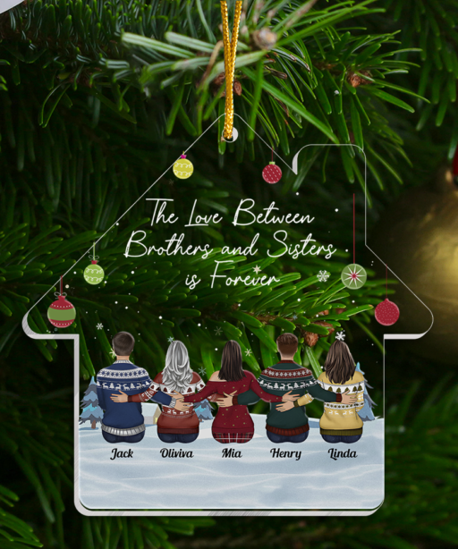 Personalized The Love Between Brothers And Sisters Is Forever Ornament