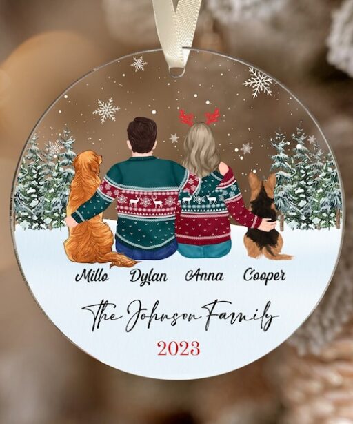 Customized Family With Pets Ornament