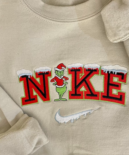 Nike Snow Grinch Christmas Embroidered Shirt