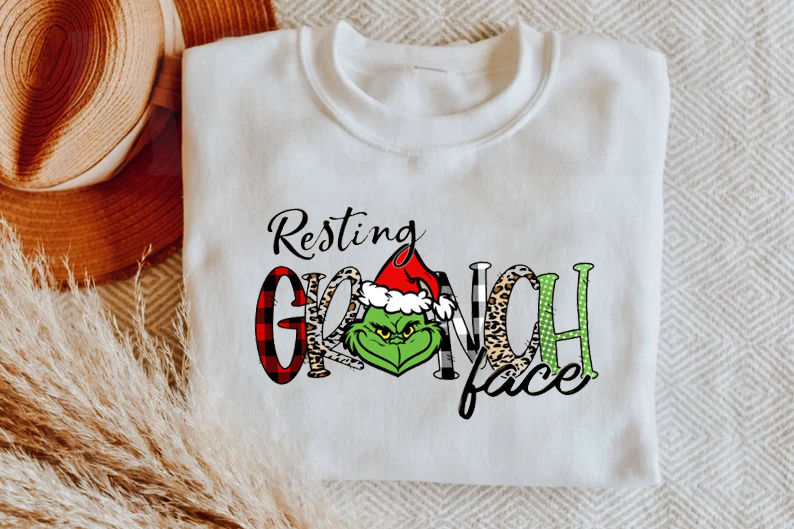 Vintage Resting Grinch Face Christmas Shirt