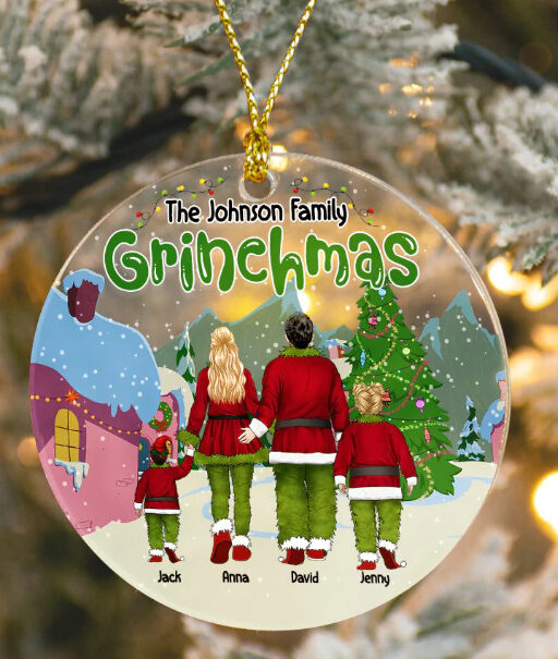 Personalized Family Grinchmas Ornament