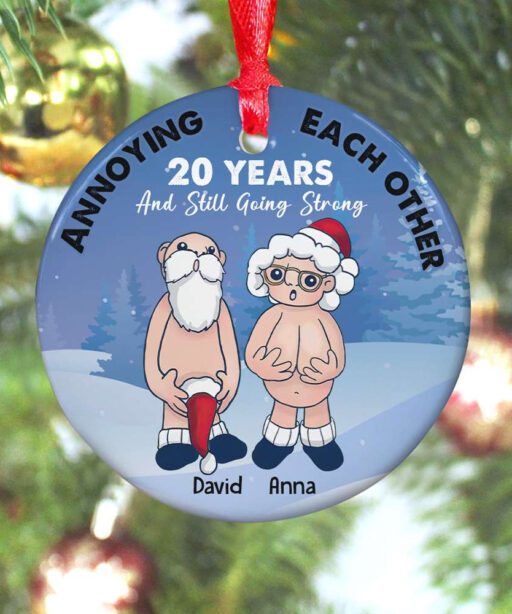 Personalized Funny Santa Old Couple Ornament