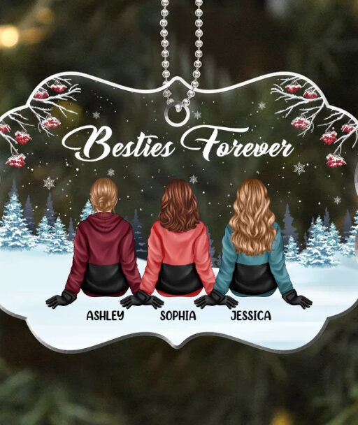 Personalized Besties Forever Ornament, Besties Christmas Ornament