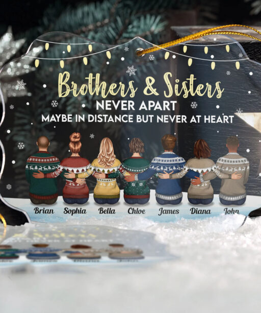 Personalized Brothers And Sisters Linked Together Ornament