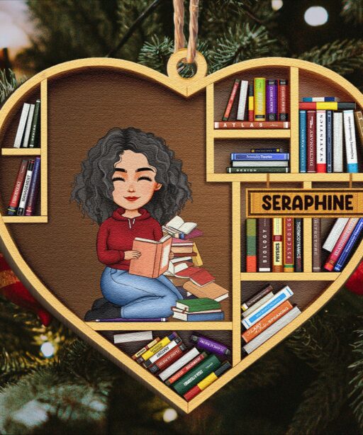 Personalized Bookworn Ornament