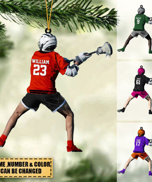 Personalized Lacrosse Player Ornament