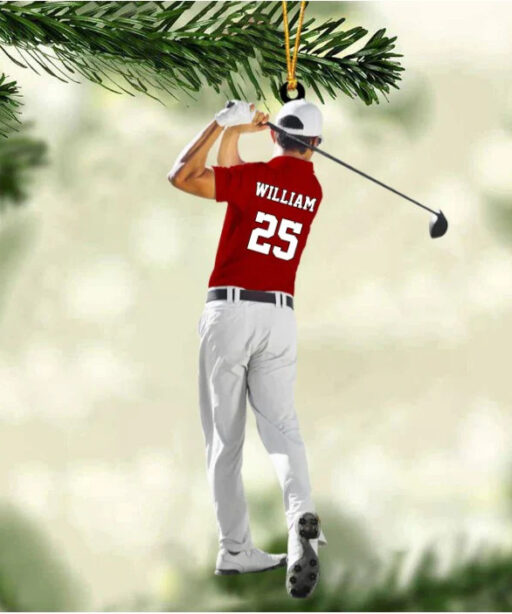 Personalized Golf Player Ornament