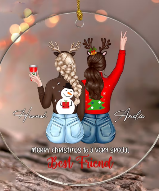 Personalized Best Friend Christmas Ornament