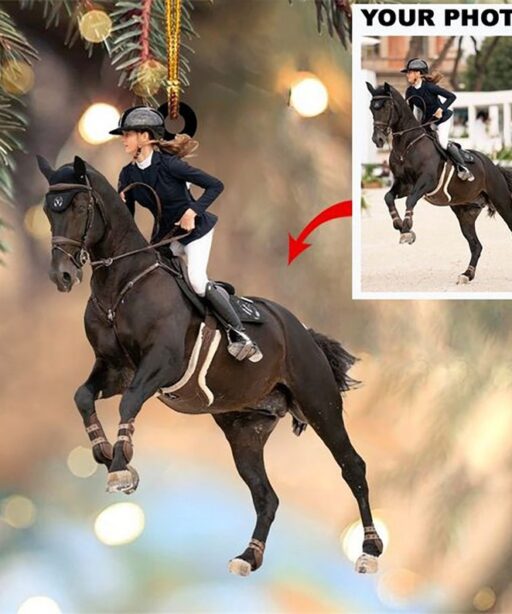 Personalized Photo Riding Horse Ornament