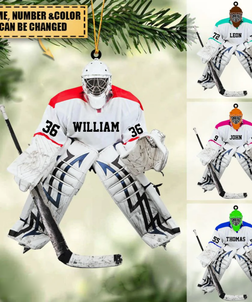 Personalized Hockey Goalie Ornament