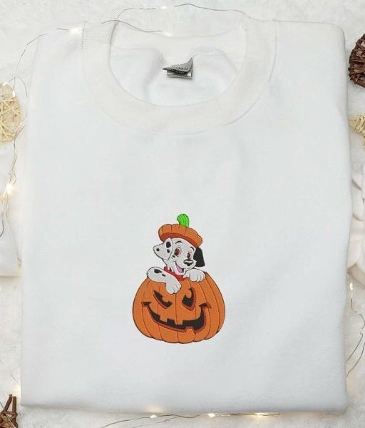 Dalmatian Halloween Pumpkin Embroidered Shirt