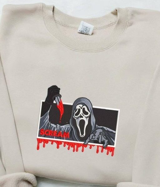 Ghostface Scream Embroidered Shirt