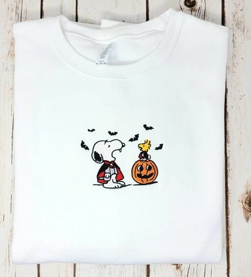 Snoopy Woodstock Vampires Embroidered Shirt