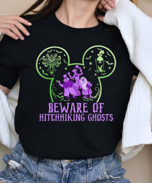 Beware Of Hitchhiking Ghosts Halloween Shirt