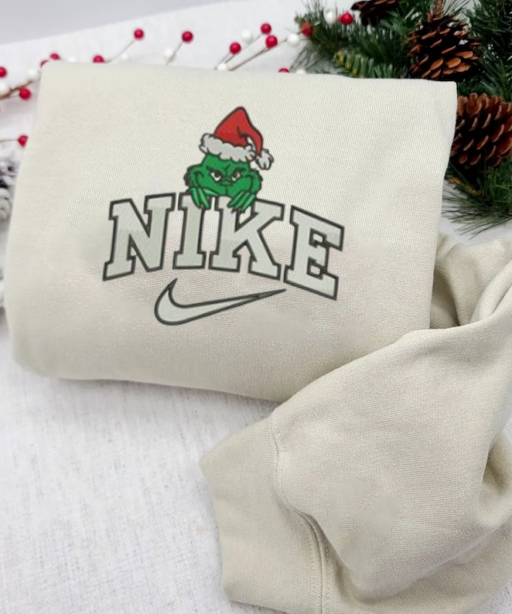 Nike Grinchmas Face Embroidered Shirt