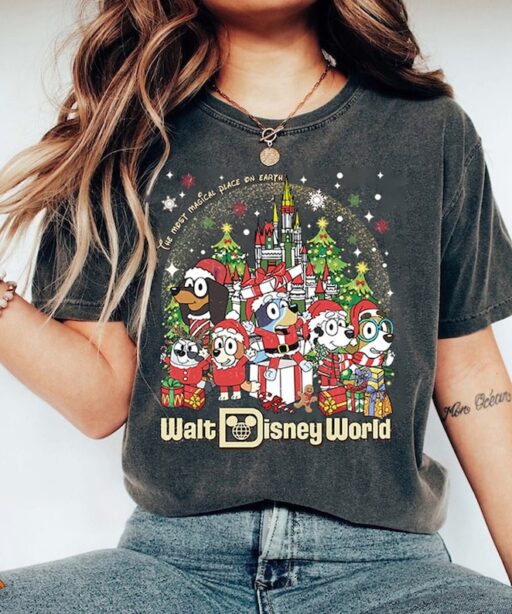 Magic Kingdom Bluey Christmas Shirt