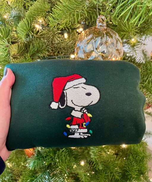 Snoopy Christmas Embroidered Shirt