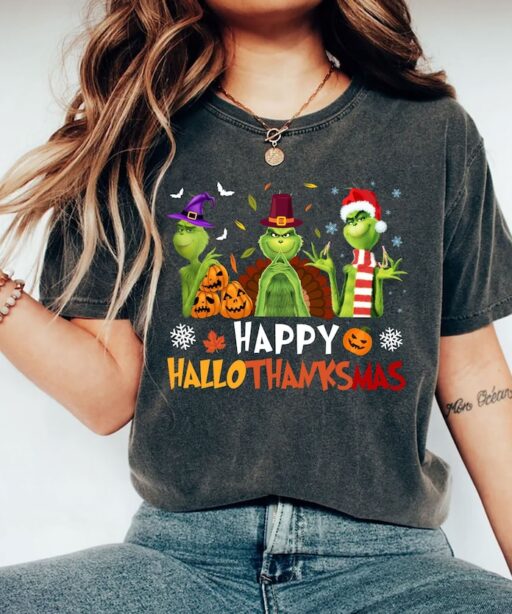 Happy Hallothanksmas Grinch Shirt