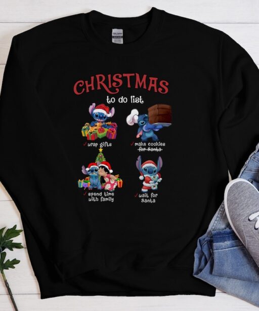 Stitch To Do List Christmas Shirt