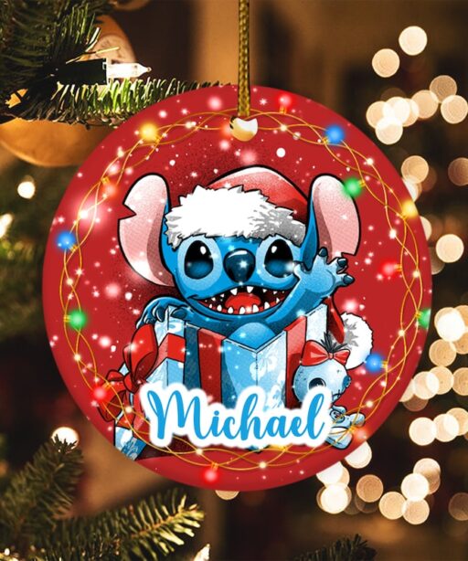 Personalized Stitch With Name Christmas Ornament