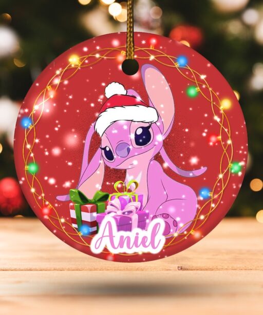 Personalized Stitch Angel Christmas Ornament