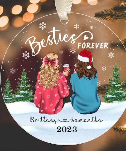 Custom Besties Christmas Ornament