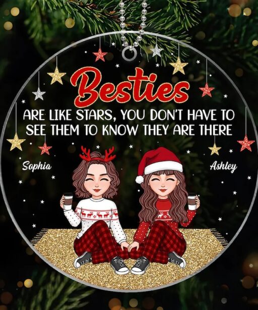 Custom Friends Besties Sisters Ornament