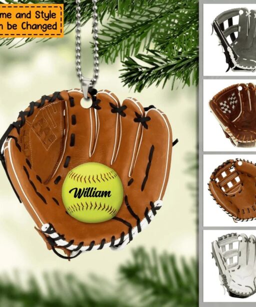 Personalized Baseball Gloves Ornament