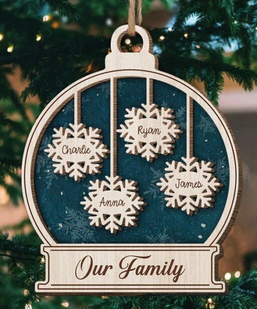 Personalized Snow Globe Family Ornament