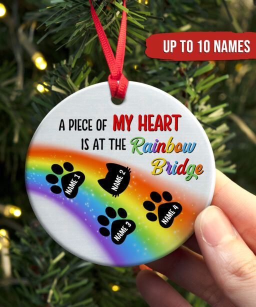 Personalized My Heart Is At The Rainbow Bridge Ornament