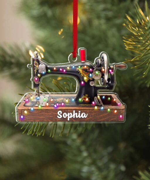 Personalized Sewing Machine Christmas Ornament