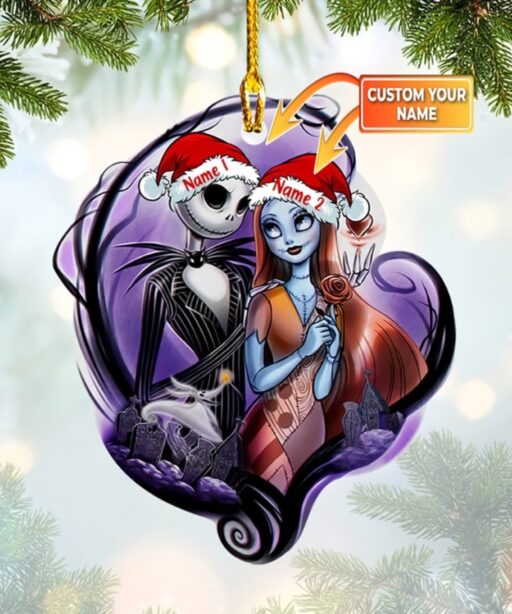 Personalized Jack Skellington And Sally Ornament