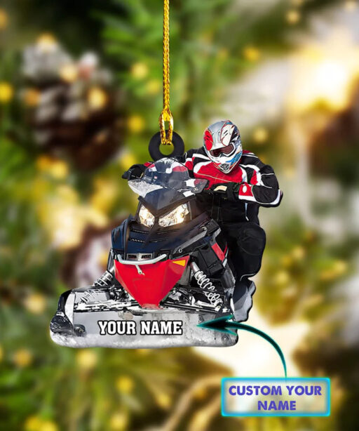 Personalized Snowmobile Rider Ornament