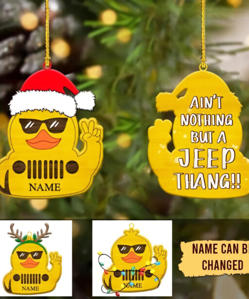 Personalized Duck Duck Jeep Christmas Ornament