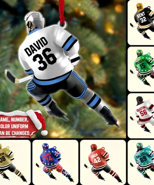 Personalized Hockey Player Ornament