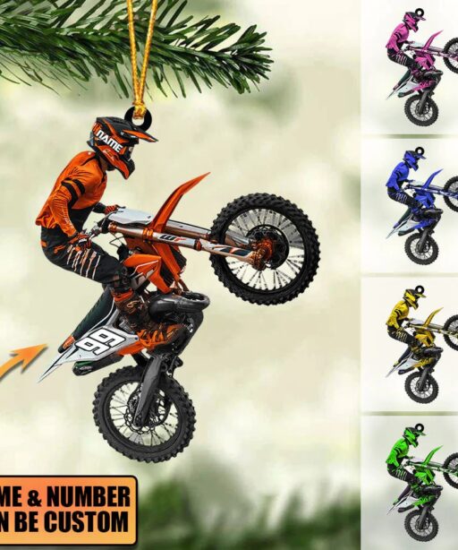 Personalized Motocross Biker Ornament