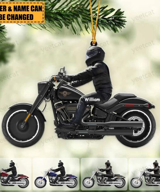 Personalized Motorcycle Biker Ornament