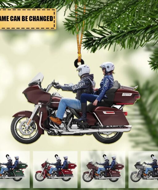 Personalized Biker Couple Motorcycle Ornament