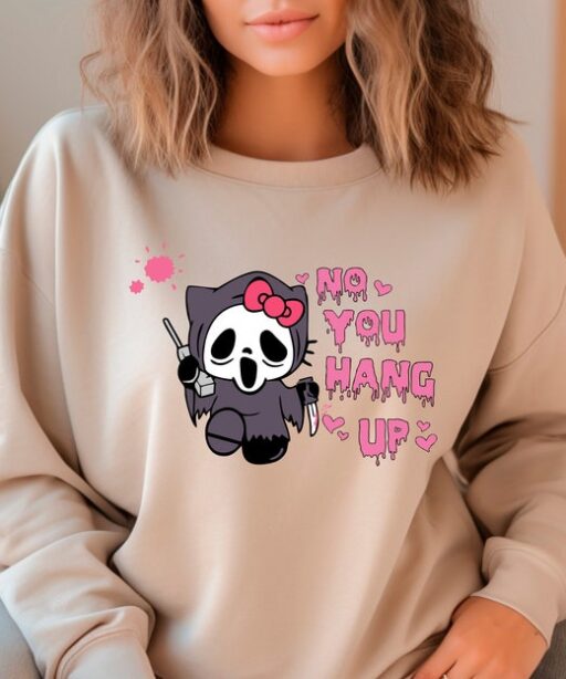 No You Hang Up Cats Horror Halloween Shirt