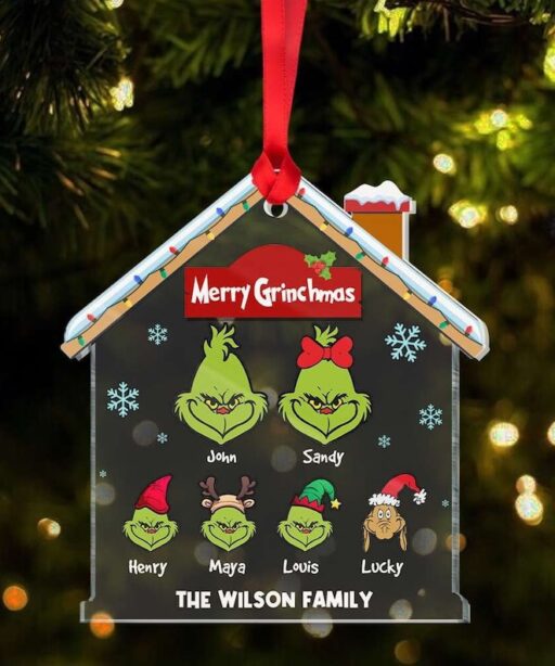 Personalized Grinch Family Ornament