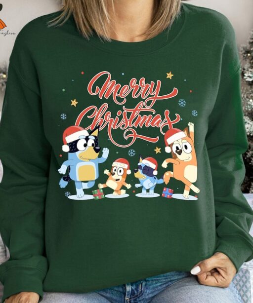 Bluey Family Merry Christmas Shirt