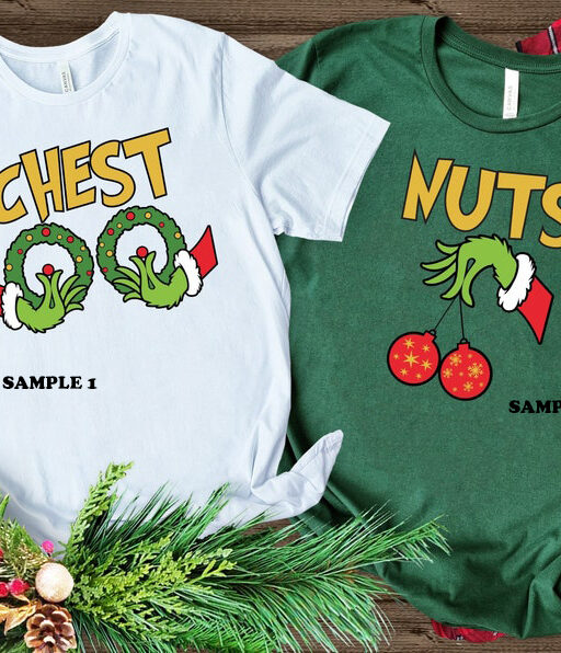 Funny Couples Chest and Nuts Christmas Shirt