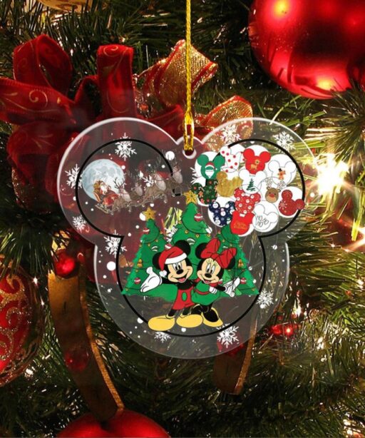 Personalized Mickey Minnie Christmas Ornament