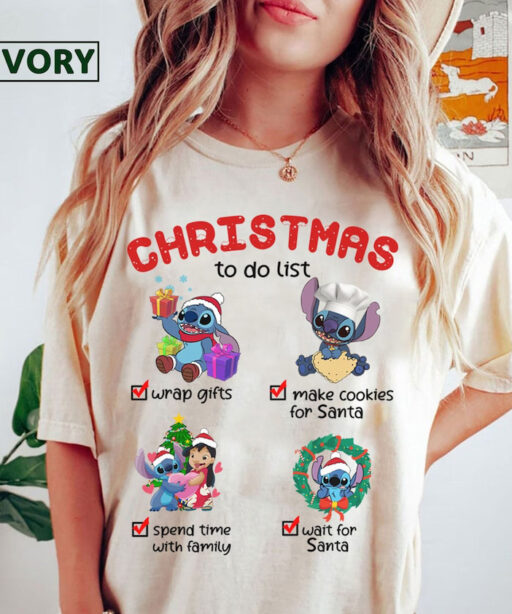 Stitch Xmas To Do List Shirt