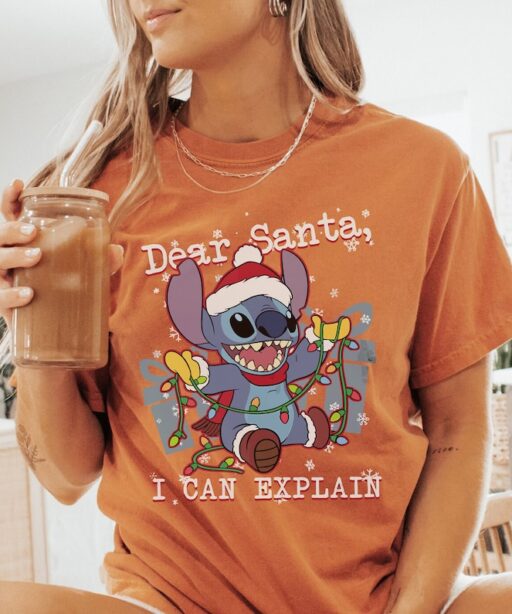 Cute Lilo & Stitch Christmas Dear Santa Shirt